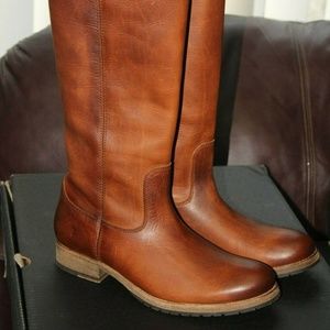 Frye Melissa Lug Button Tall Leather Boots